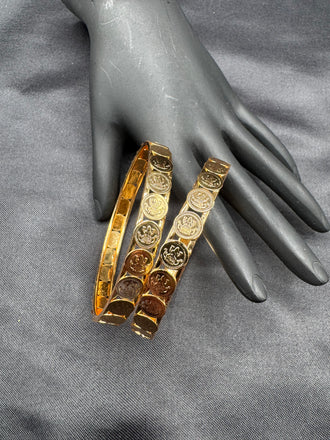 Lakshmi Kasulu gold set of two bangles