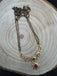 Double line black bead chain with an uncut stones pendant