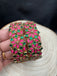 Bright pink and green color handmade Kundan kada bangles