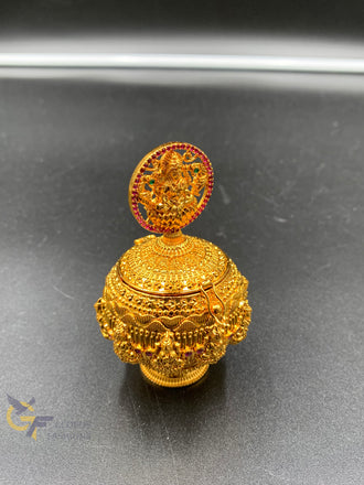 Lakshmi print with ruby Stones kumkum Box