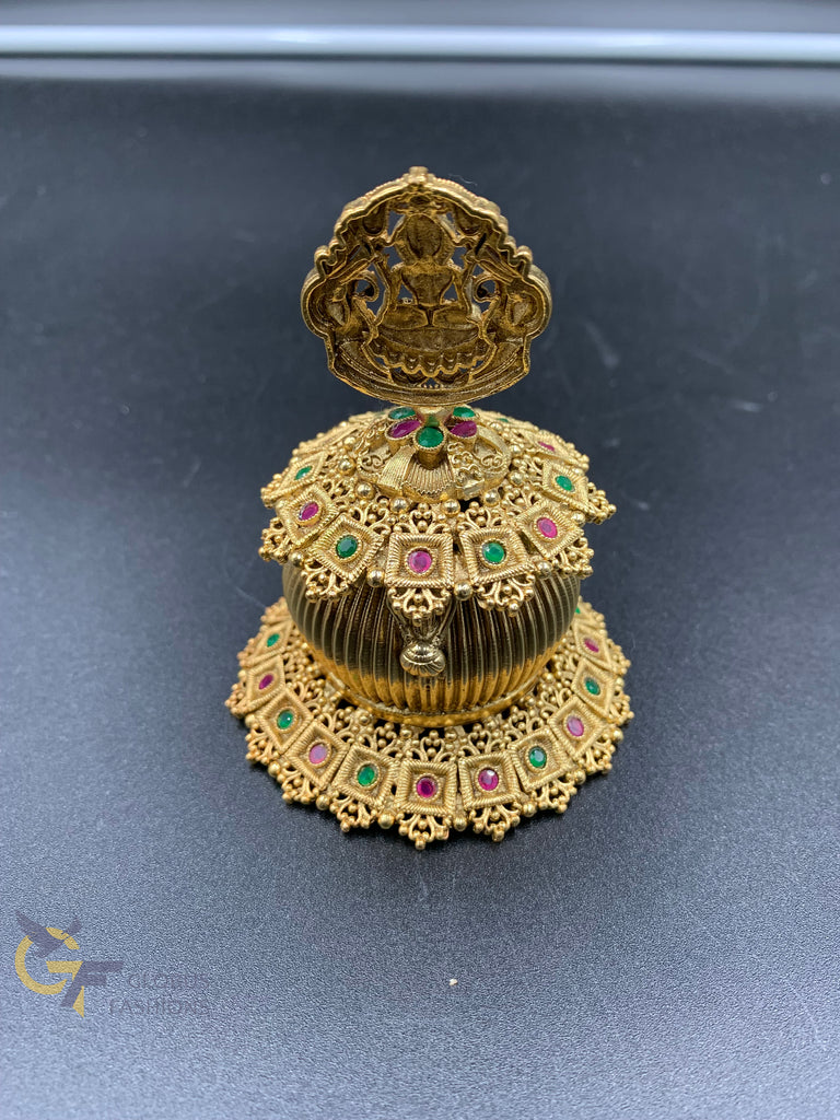Multicolor square stones with lakshmi print antique