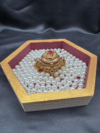 Beautiful multicolor Stones with unique peacock design kumkum & Turmeric box