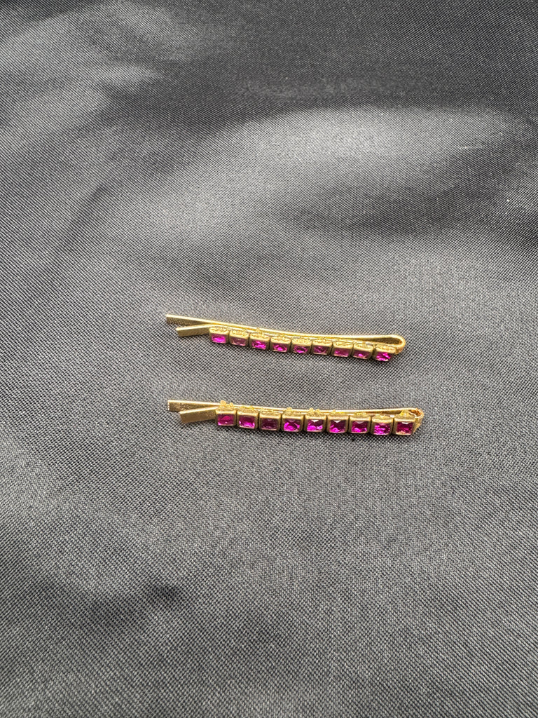 Purple color hair clips