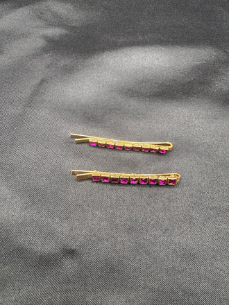 Purple color hair clips