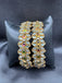 White and light pink Kundan stones kada bangles