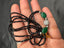 Green beads with black diamond chain