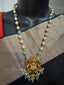 Antique Lakshmi pendant with pumpkin beads and a pearl chain