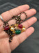 Black bead chain with multicolored Stones and Swarovski pearls
