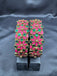 Bright pink and green color handmade Kundan kada bangles