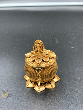 Traditional antique plain lakshmi print kumkum box