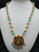 Antique Lakshmi pendant with pumpkin beads and a pearl chain