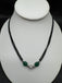 Green beads with black diamond chain