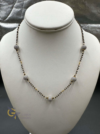 Single-line black diamond bead chain with CZ stone balls