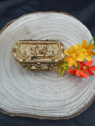 Bride and Groom gold print Kumkum and Turmeric box
