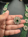 Light green beads with cz stones and moissanite stones side pendants
