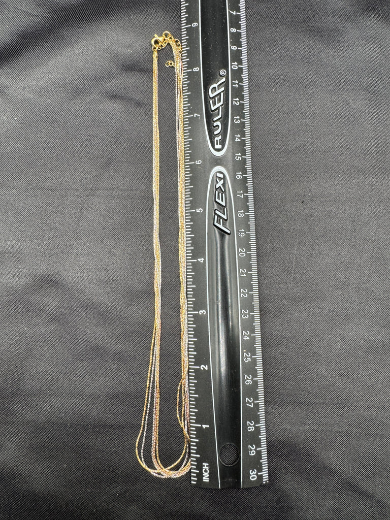 92.5 pure silver 5 line gold & silver coating chain