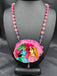 Natural pink sea Crystal hand-painting Radha & Krishna pendant