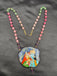 Natural sea Crystal hand painting Radha & Krishna pendant