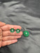 Flower design Emerald stone silver pendant with matching earrings