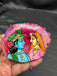 Natural pink sea Crystal hand-painting Radha & Krishna pendant