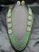 Light green beads with cz stones and moissanite stones side pendants