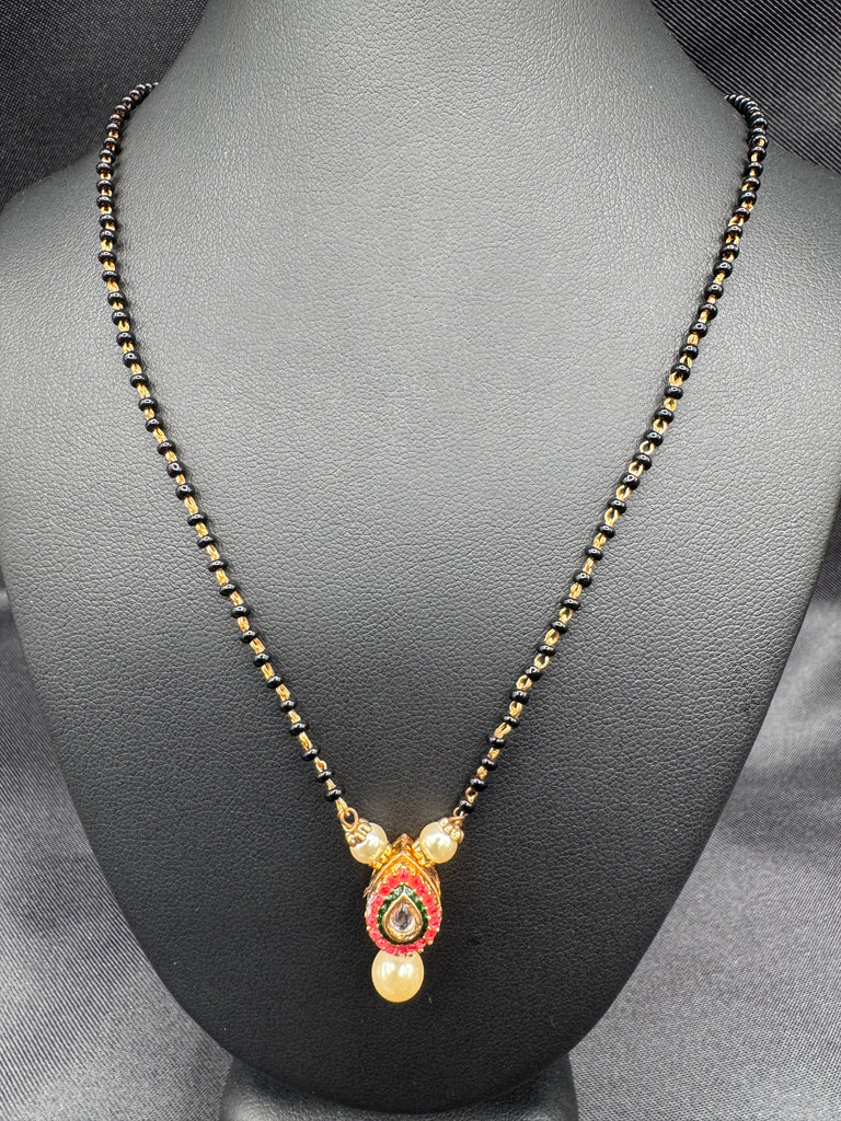 Single Line black bead chain with a small pendant