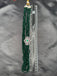 Emerald beads chain with CZ stones pendant with matching earrings
