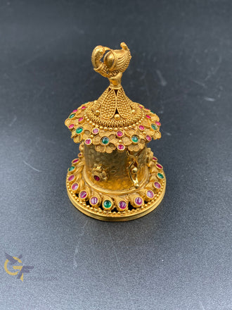 Antique peacock kumkum & Turmeric box