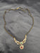 Double line black bead chain with an uncut stones pendant