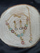Cute multicolor stone necklace set with a tikka