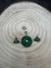 Flower design Emerald stone silver pendant with matching earrings