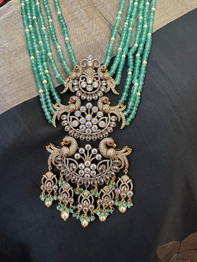 Real emerald beads with unique steps peacock