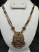 Traditional look antique Lakshmi pendant with black beads chain