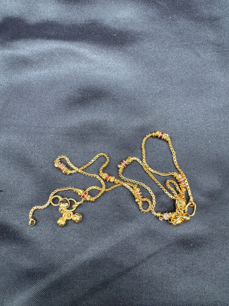 Gold set of 2 Anklets