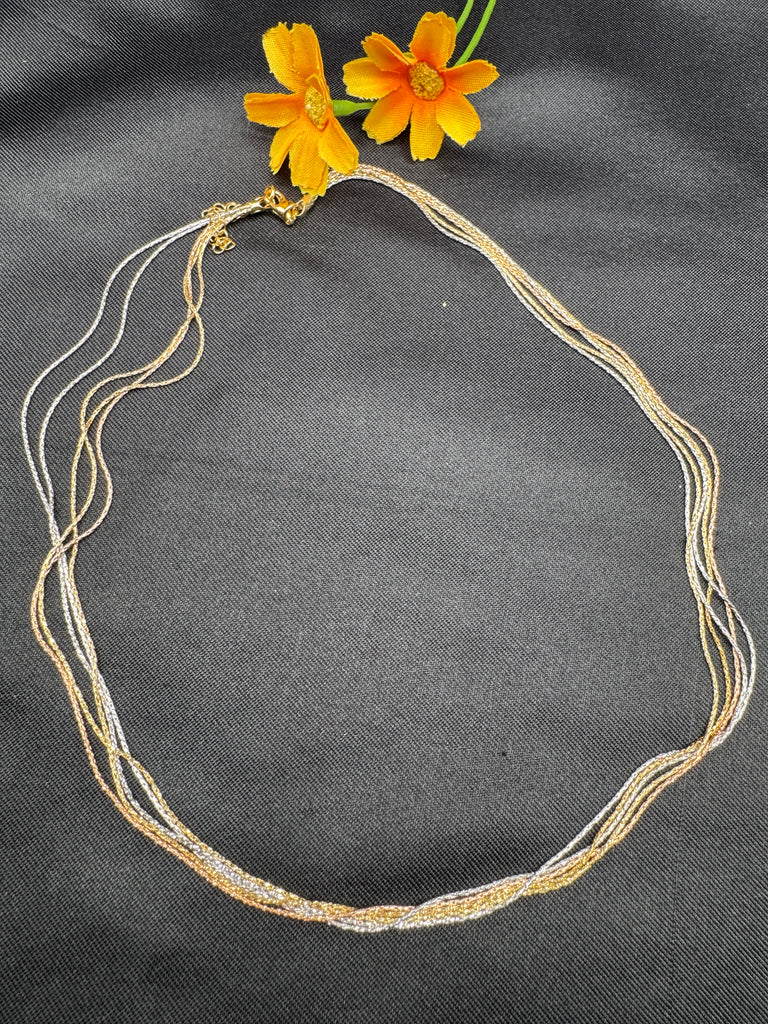 92.5 pure silver 5 line gold & silver coating chain