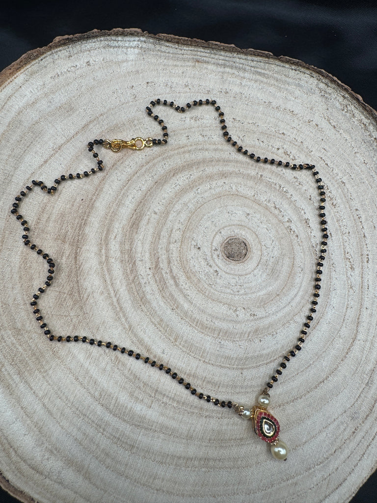 Single Line black bead chain with a small pendant
