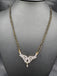 Double line black diamond bead chain with cz stones pendant