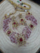 Pink & Red beads with cute CZ stones small pendant with matching earrings