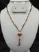 Multicolor Stones ball pendant with a black beads chain