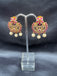Ruby stones and cz stones with pearls chandbali earrings
