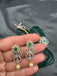 Emerald beads chain with CZ stones pendant with matching earrings