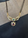 Double line black bead chain with an uncut stones pendant