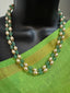 Strawberry Emerald beads with Swarovski pearls double line chain