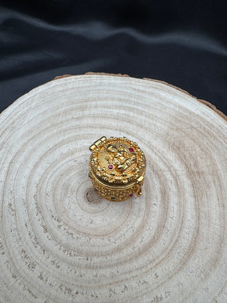 Beautiful multicolor Stones with Lakshmi print kumkum & Turmeric box