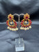 Different color stones chandbali earrings