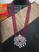 High-quality pink color beads with cz Stones peacock design pendant with matching jumka earrings
