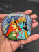 Natural sea Crystal hand painting Radha & Krishna pendant