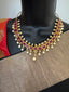 Ruby stones and uncut Stones and pearls necklace set