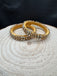 Gold and white combination Kundan kada bangles