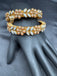 Gold and white combination Kundan kada bangles